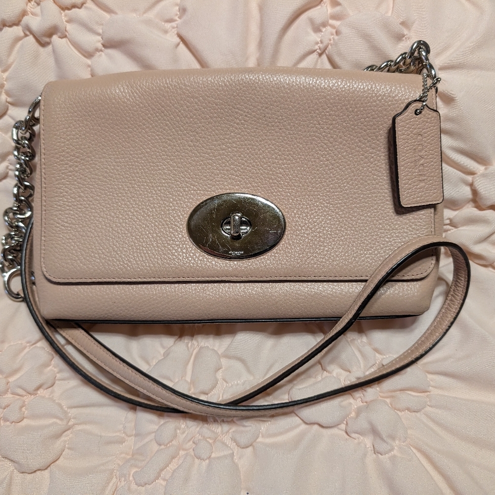 Coach Crossbody Bag in pink with Silver Accents